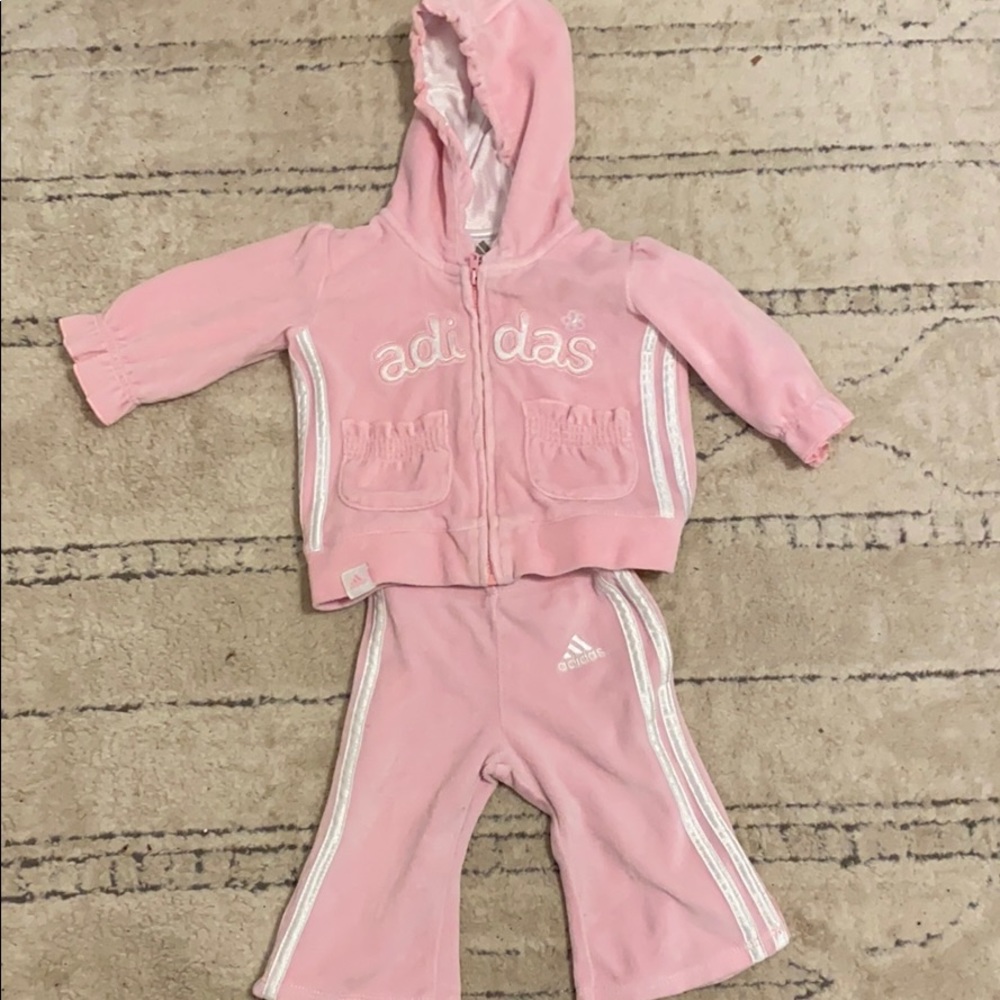 Baby girls adidas velvet track suit